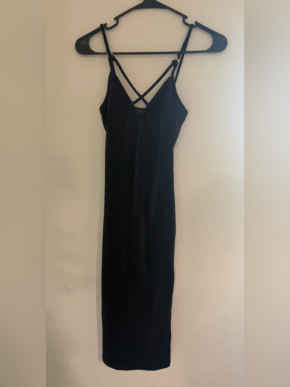 Black Maxi Slip Dress with Crisscross Back